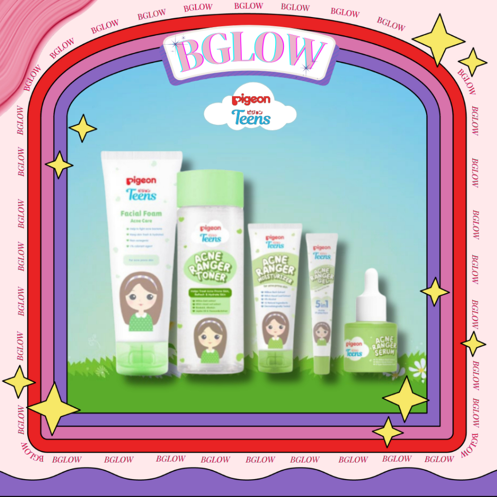 PIGEON TEENS PAKET SKINCARE ACNE RANGER SET ISI 5PCS (FULL SIZE) paket skincare remaja untuk kulit j