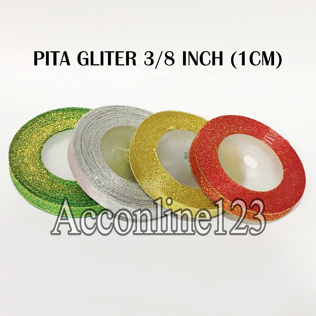 

Pita Gliter 3/8 Inch (1CM) / Pita Hiasan Parcel Souvenir Per Roll