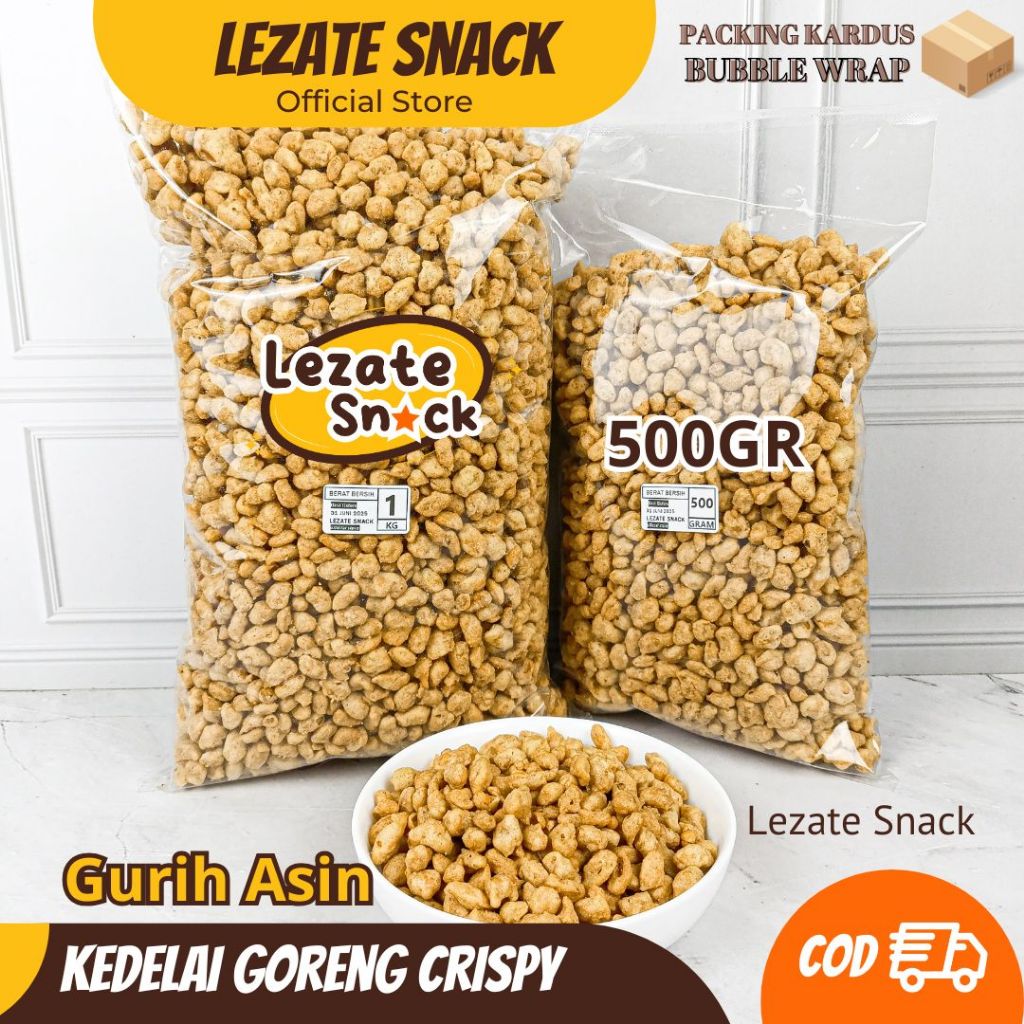 

Kacang Kedelai Goreng Tepung 1 Kg Kiloan Gurih Asin Renyah Murah / Kacang Kedelai Tepung Crispy Kupas Matang / Kacang Bali Kiloan Lezate Snack