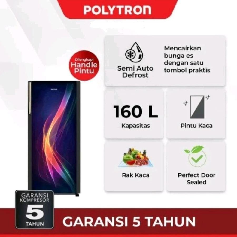 Kulkas Polytron PRA-16PAX | 1 pintu PRA16PAX PRA16 PAX 160L