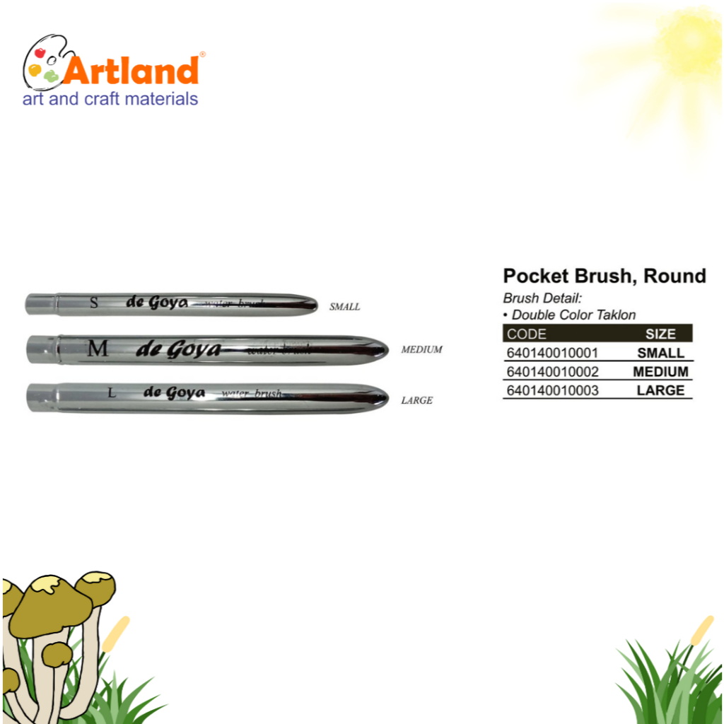 

De Goya Pocket Brush Round – Kuas Lukis Mini Travel Size – Double Color Taklon
