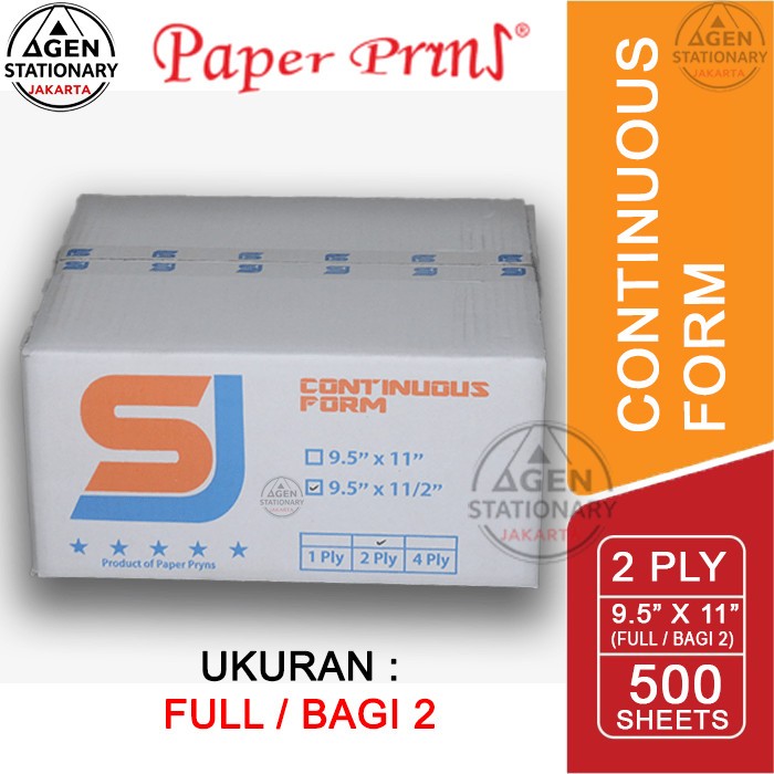 

KERTAS CONTINUOUS FORM SJ 9.5 X 11 2 PLY FULL BAGI 2 FAKTUR SURAT JALAN NCR RANGKAP 2