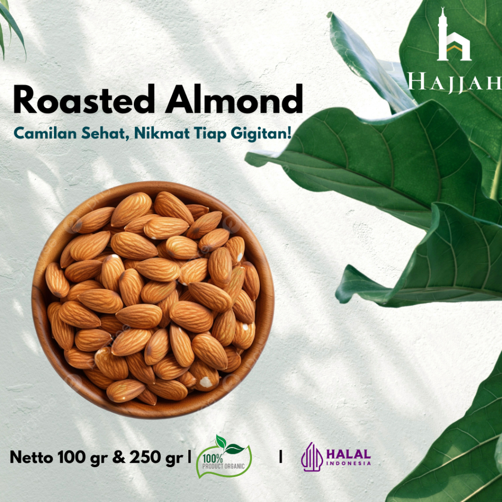 

Almond Roasted Grade "A" 100 gr & 250 gr / Almond Panggang Original Natural COD Makassar