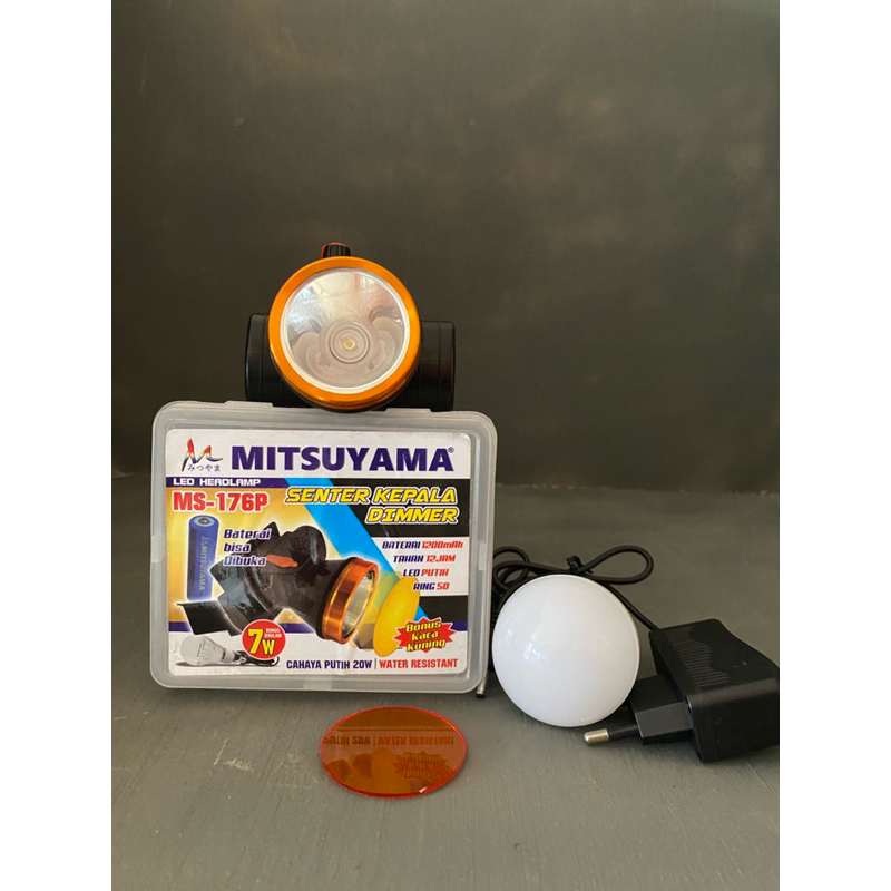 MITSUYAMA Senter Kepala MS-176P Senter 20W Cahaya Putih Terang MS176P