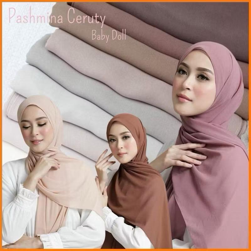 Pashmina Ceruty Babydoll Premium / Hijab Pashmina / Babydoll Ceruty