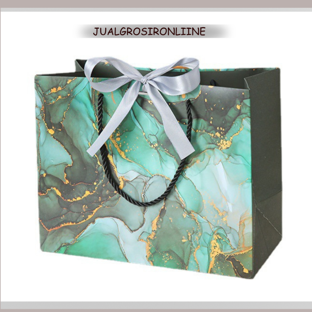 

paper bag tebal motif vintage gold elegan / kantong bingkisan Kardo