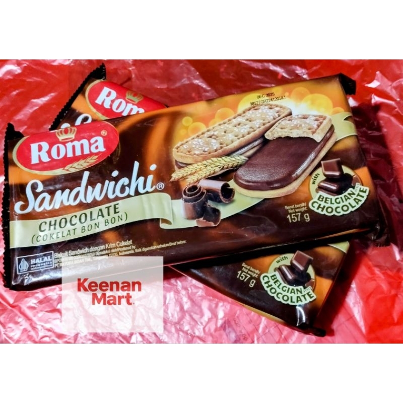 

Roma Sandwichi Chocolate Bon Bon 157gr - Biskuit Sandwich Belgian Chocolate - Cokelat Premium - Halal