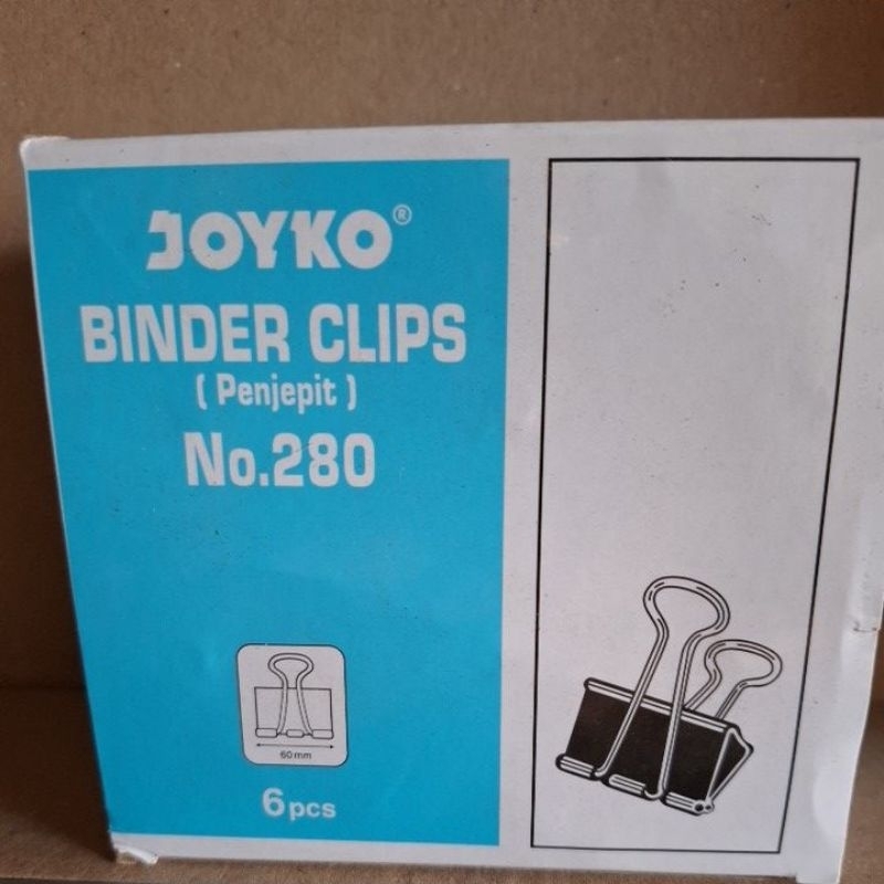 

binder clips /penjepit no. 280 JOYKO 1pak isi 6pcs