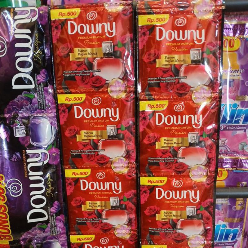 24 PCS DOWNY KEMASAN 8 ML DOWNY.PEWANGI DAN PELEMBUT PAKAIAN