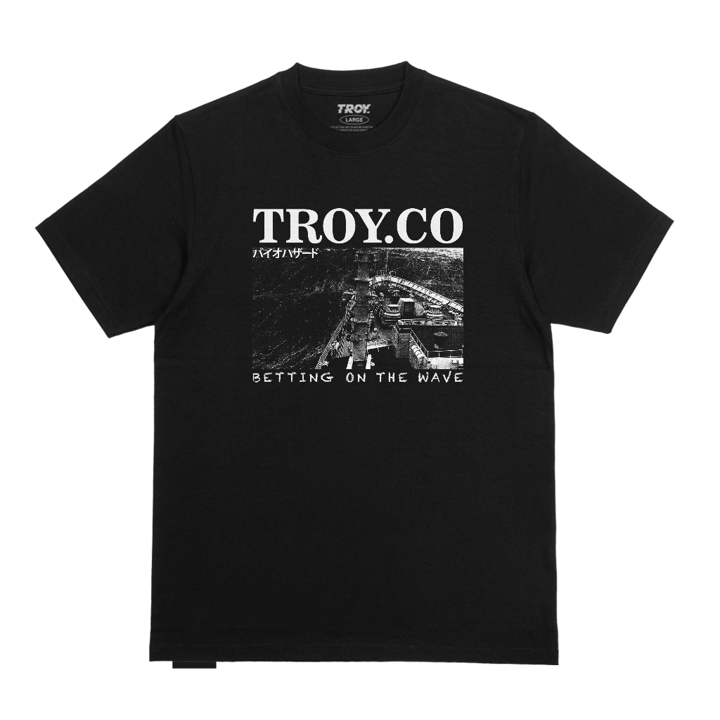 Troy Company Tshirt Black The Wave - Kaos Pria Lengan Pendek Hitam MT 3099
