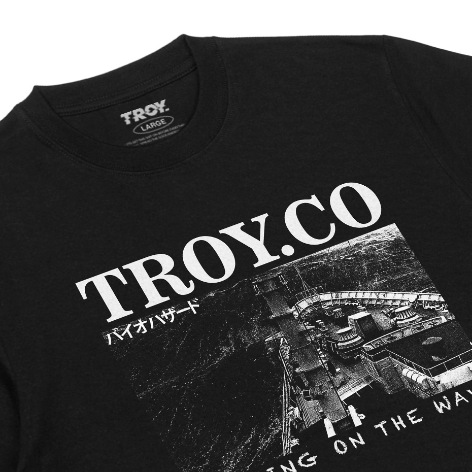 Troy Company Tshirt Black The Wave - Kaos Pria Lengan Pendek Hitam MT 3099