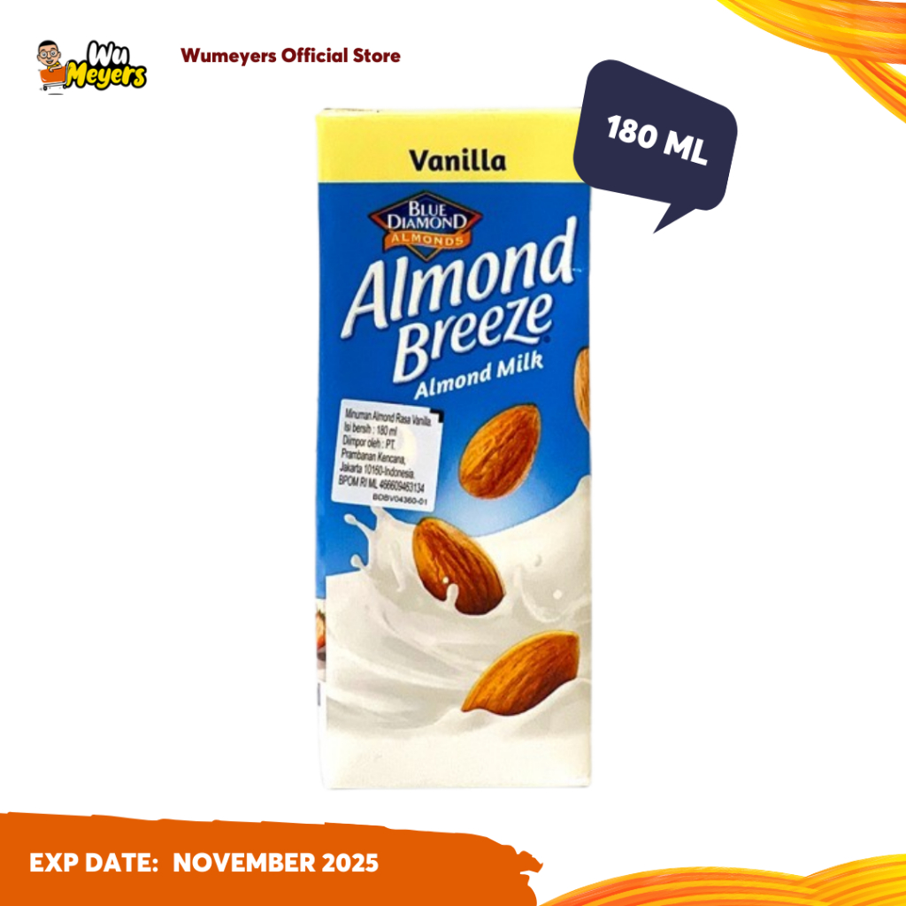 

Blue Diamond Almond Breeze Almond Milk Vanilla 180ml - Susu Almond Vanilla