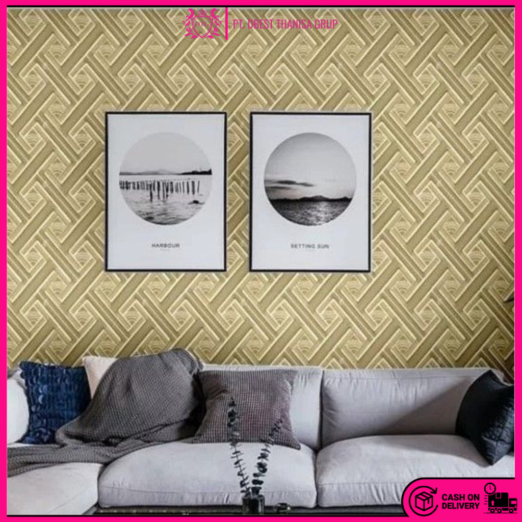 Wallpaper Dinding / Stiker Dinding Kamar Tidur Murah Motif  Batik Premium 45cm X 10meter Wallpaper A