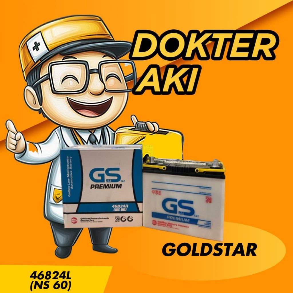 Aki Mobil Maven Terios Xenia Bergaransi , Merk :  GOLD STAR NS-60
