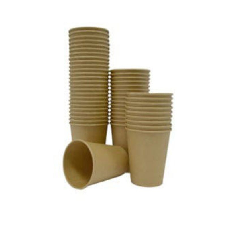 GELAS KERTAS KOPI KRAFT 6.5 OZ GELAS KOPI TEBAL DAN TAHAN PANAS GELAS KERTAS TEBAL TRIFINITY (ISI 50