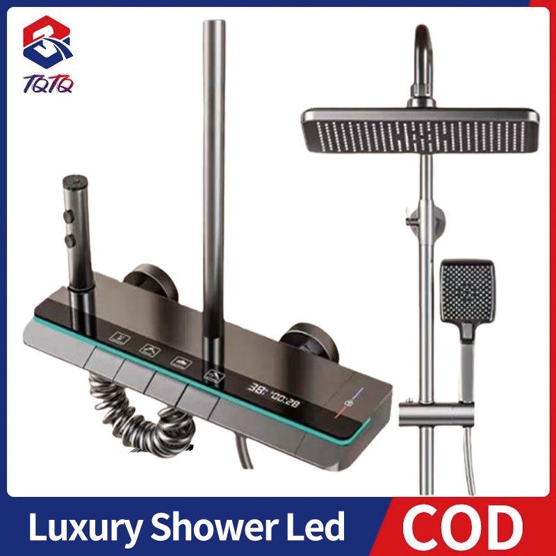 TQTQ Luxury Shower Led/Shower Digital/Shower Led Panas Dingin/Shower Kamar Mandi Satu Set/Shower Pan