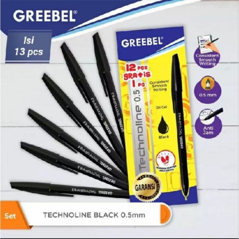 

Pulpen GREEBEL TEHCNOLINE 0,5mm(12+2pcs) FREE BUBLE WRAP