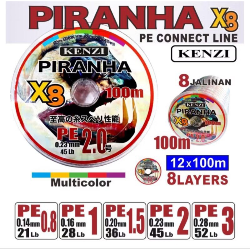 Senar PE KENZI PIRANHA X8 100M