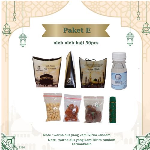 

PAKET E 50 PCS DUS TALI OLEH OLEH HAJI DAN UMROH. BOTOL+AIR ZAM ZAM, KURMA, KISMIS, KACANG ARAB, LIPSTIK HARE