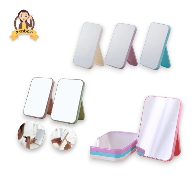 Kaca Rias MakeUp Portable Lipat Kaca Rias Minimalis Cermin Lipat Portable - Missbejo
