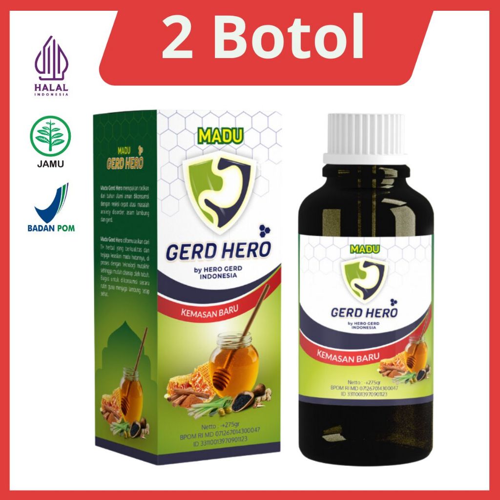 

Madu Gerd Hero Original Untuk Gerd Asam Lambung Anxiety Disorder 2 Botol