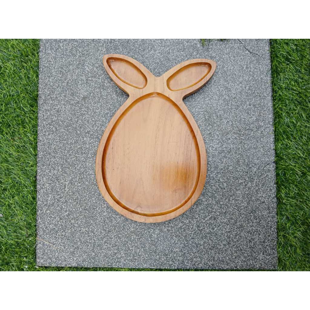 Miracle Homedecor - Bunny Plate , Koleksi Piring Kayu Karakter Hewan , Piring Rabbit, Piring kelinci