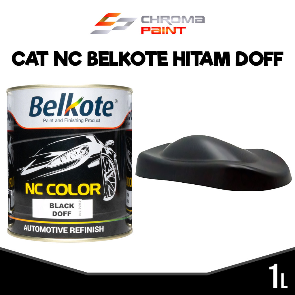 Cat Belkote NC Black Doff 1 Liter – Cat Hitam Matte Polos Mobil Motor