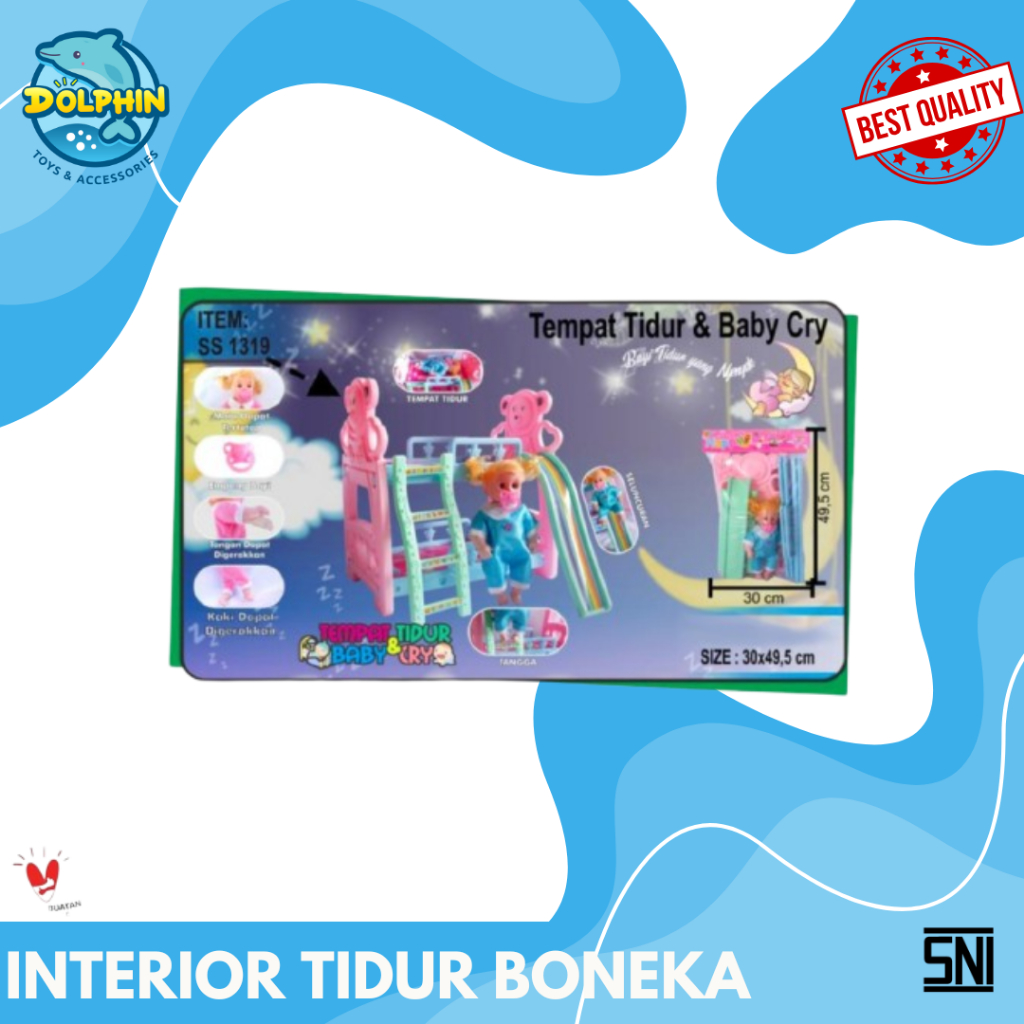 Mainan Tempat Tidur Baby SS1319 – Set Ranjang Bayi Boneka Anak Perempuan