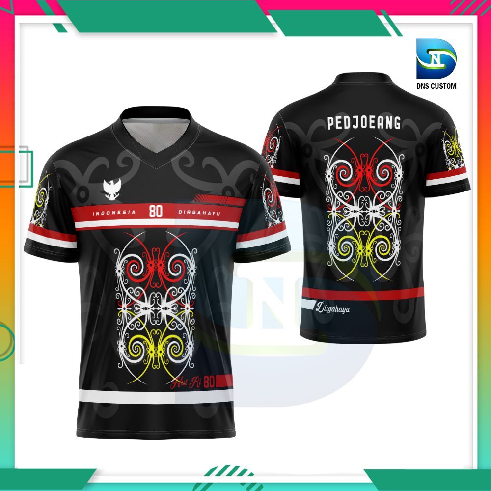 Kaos Baju Jersey Batik Kalimantan Motif Dayak Kalimantan