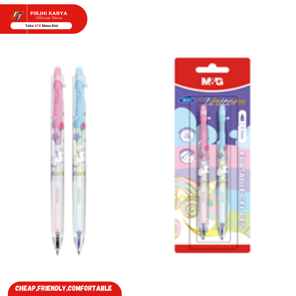 

M&G Erasable gel pen 0.7 blister black unicorn