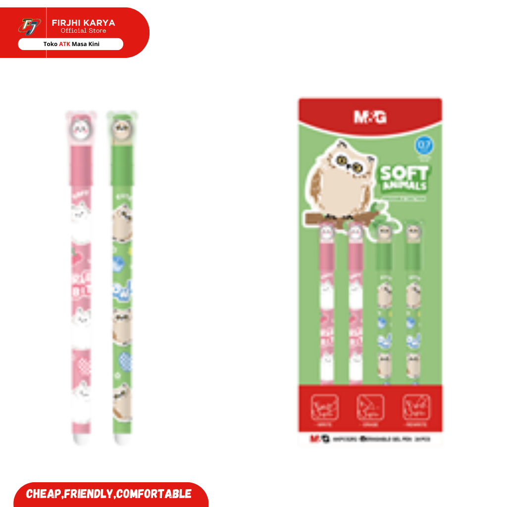

M&G Erasable gel pen 0.7 crystal blue soft animals