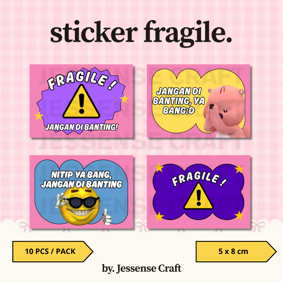 

Sticker Fragile Pink | Packing Seal