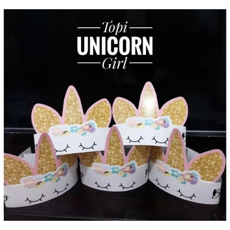 (isi 10 pcs) Topi lingkar Mahkota/Topi ulang tahun/topi happy birthday/topi pesta/unicorn/tayo/spide