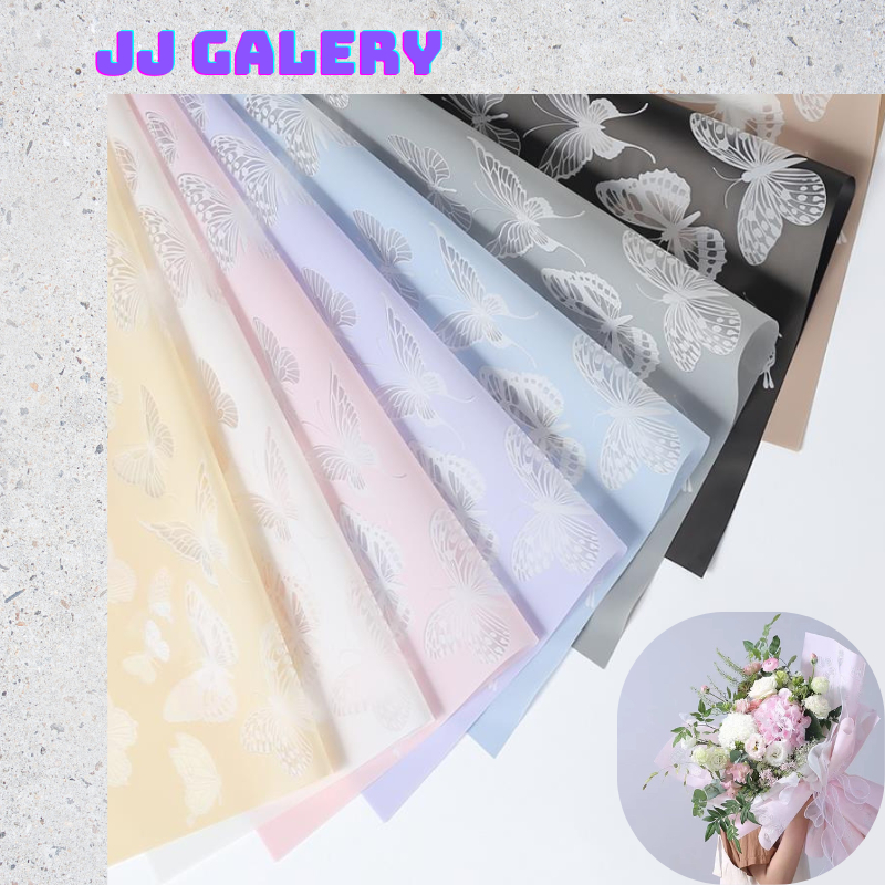 

Kertas Bunga Buket Motif Kupu Kupu Flower Wrapping Butterfly Tatto Cellophane KB048
