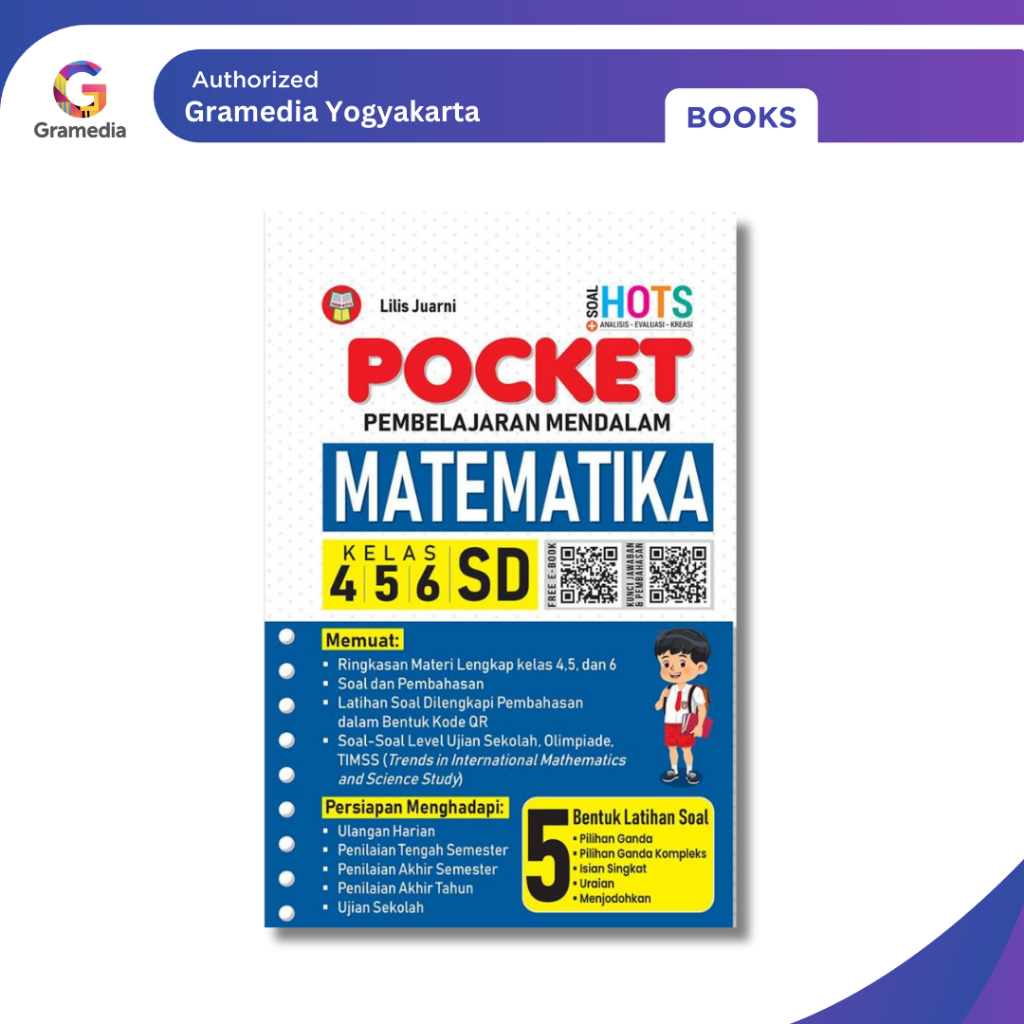 Gramedia Yogya - BUKU POCKET MATEMATIKA UNTUK SD KELAS 4-5-6 - YRAMA WIDYA / Buku Matematika Kelas 5