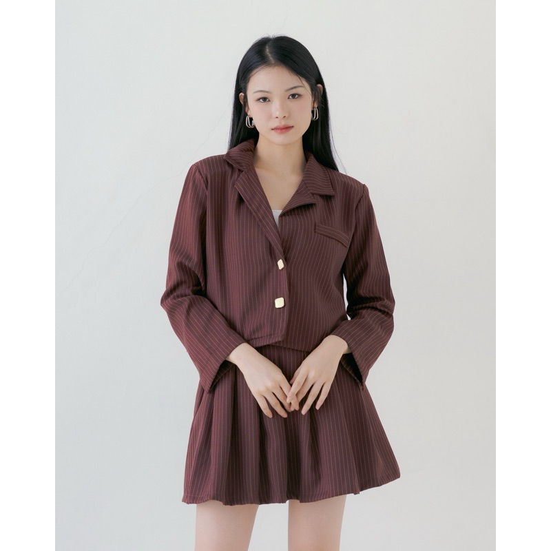 [SEREN] - ONNI BLAZER / kemeja wanita blazer motif garis-garis/ blazer kerja