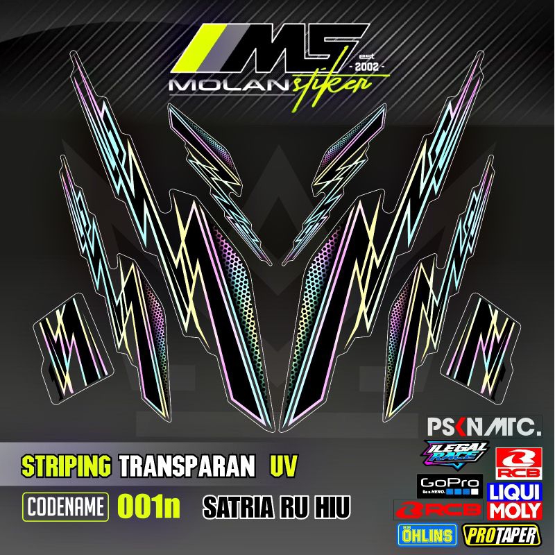 Decal Sticker Striping Variasi Transparan Uv Satria Hiu Satria Ru Hiu Satria R Agresif Suzuki Satria