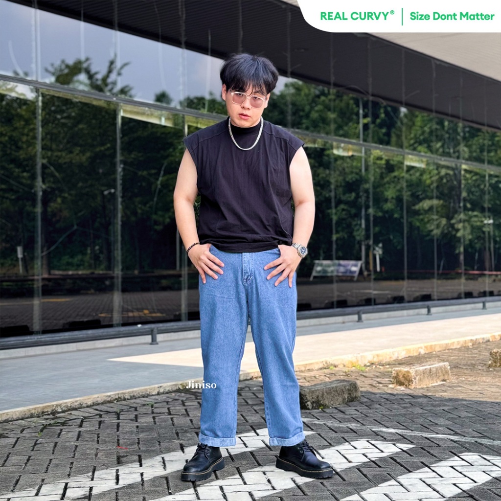 JINISO Big Size Boyfriend Denim Jeans Pria 1302