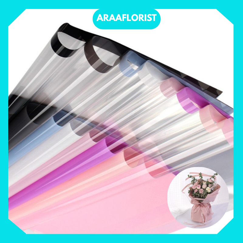 

KB115 Flower Wrapping Paper Color Frame Transparan List Waterproof Kertas Buket Cellophane Florist