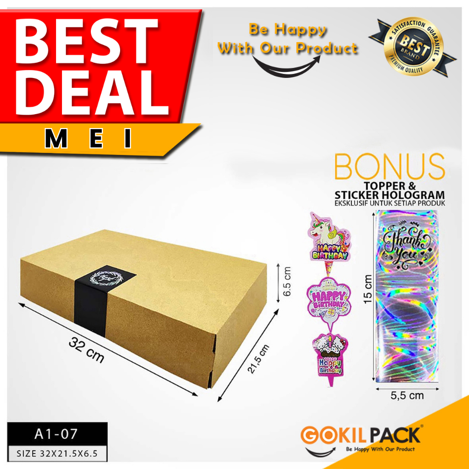 

Kotak Kue | Dus Kue | Kotak Serbaguna | Kraft | Murah 32x21,5x6,5 I A1-07