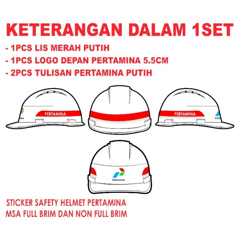 

Sticker Cutting Stiker Safety Helmet Pertamina 1 Set