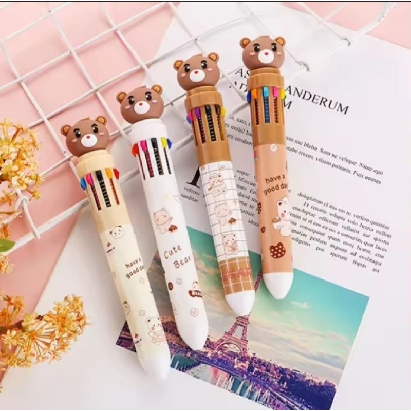 

Pulpen Motif Karakter Beruang 10 Warna Lucu (Random)