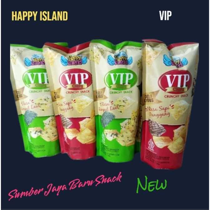 

Vip Chips Crunchy Snack | Isi 10 Bungkus | Happy Island