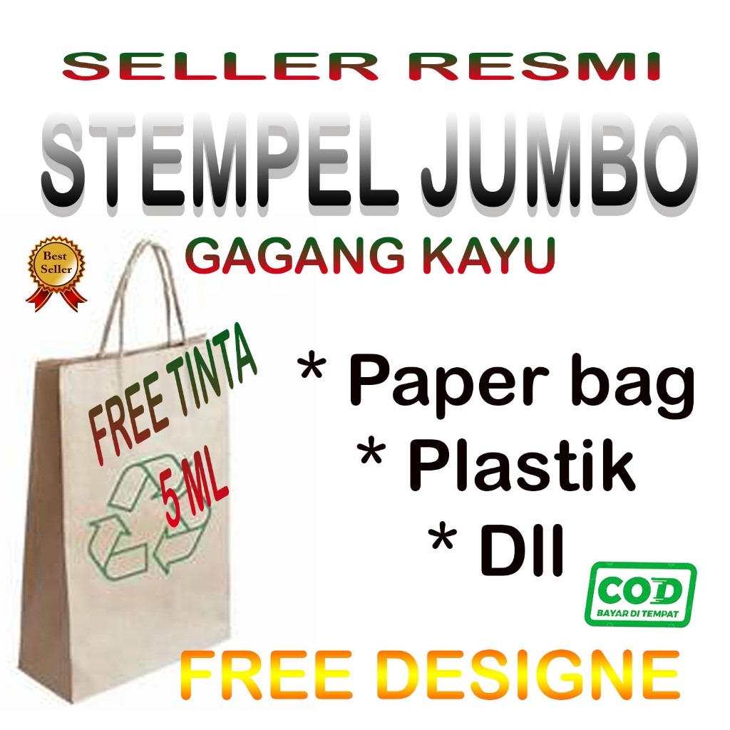 

STEMPEL JUMBO, GAGNG KAYU DAN TINTA REFILE PERMANREN.