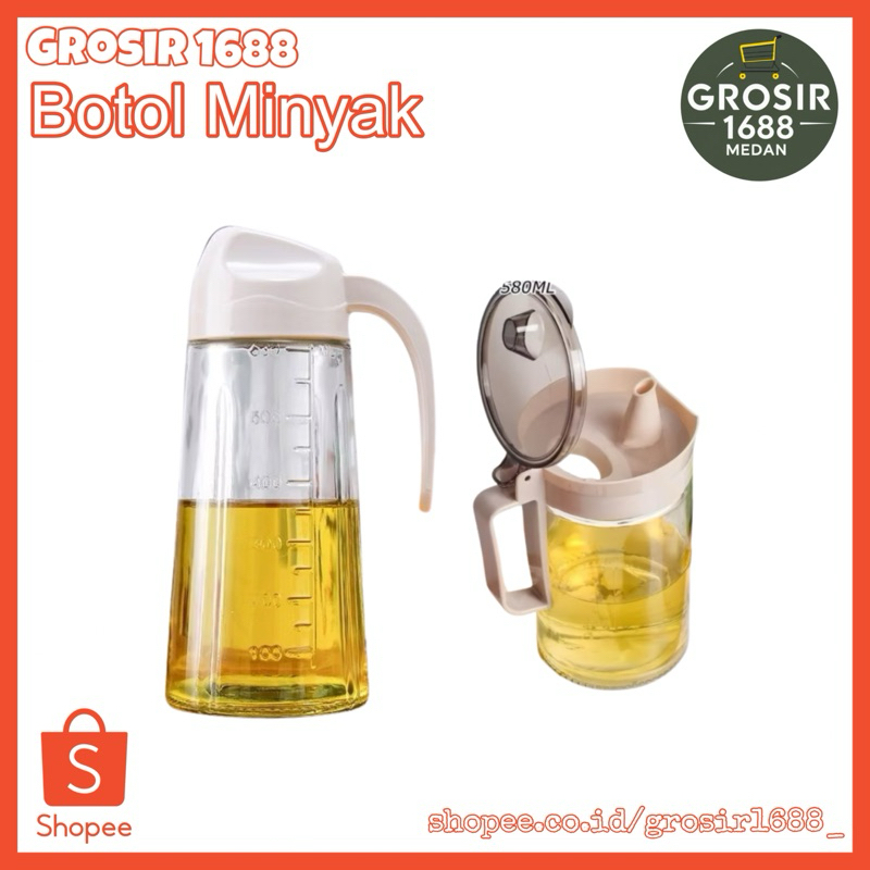 BOTOL MINYAK KACA / TEMPAT MINYAK ANTI TUMPAH / BOTOL KACA MINYAK DAPUR / OIL POT