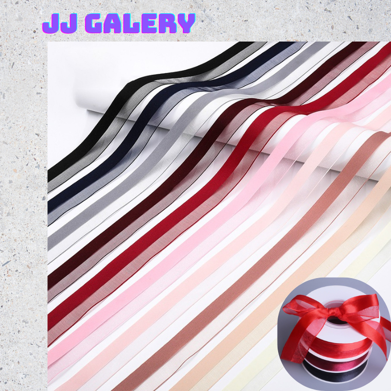 

Pita Kado Roll Motif Transparan Modern Pita Satin Motif Buket 2.5 CM Bouquet Bunga Dekorasi PT06