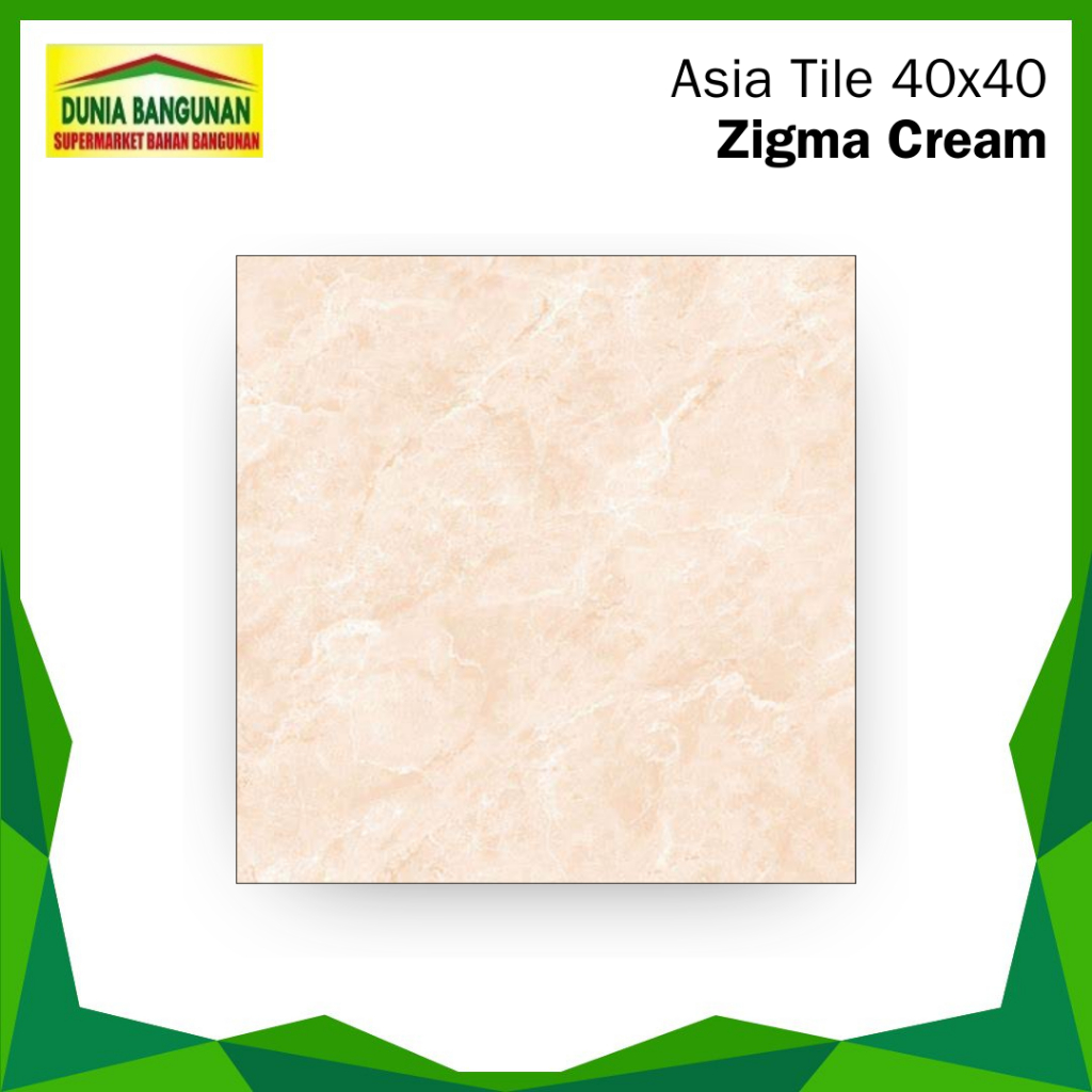 Keramik Lantai 40x40 Asia Tile Zigma Cream Keramik Licin / Keramik Lantai Marmer / Keramik Lantai LI
