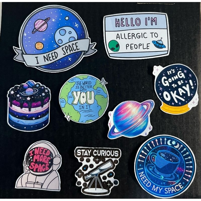 

Stiker waterproff thema galaxy, astronout. stiker laptop, helm, buku, case hp