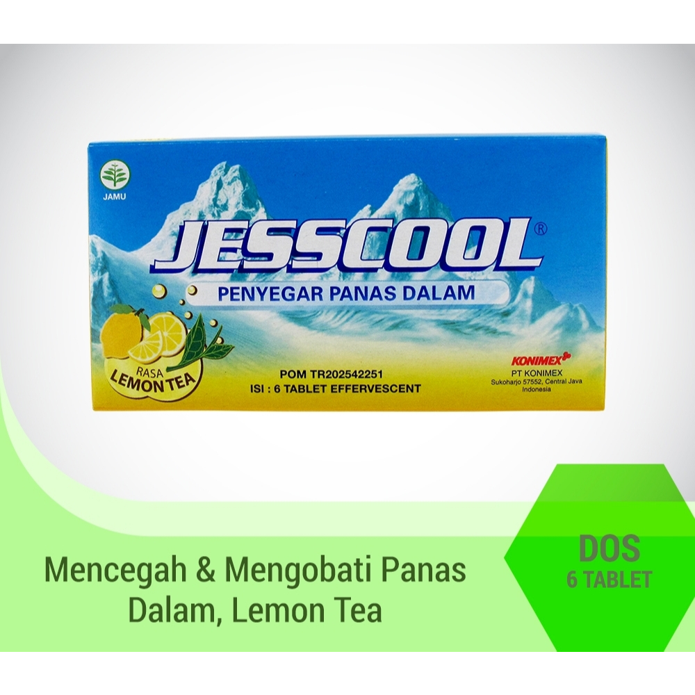 

JESSCOOL Penyegar Panas Dalam Rasa Lemon Tea dus 6 strip tablet effervescent