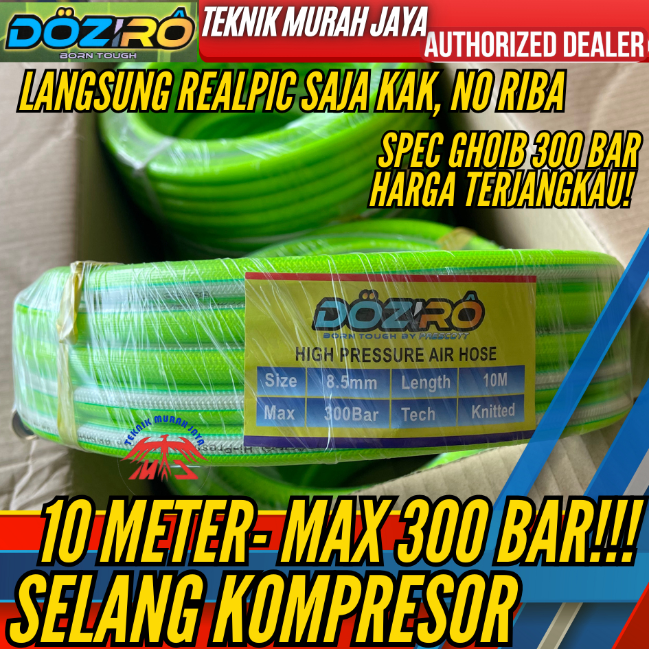 DOZIRO Selang Kompresor Angin 10 Meter Air Compressor Hose 300 Bar Steam Pressure Hose